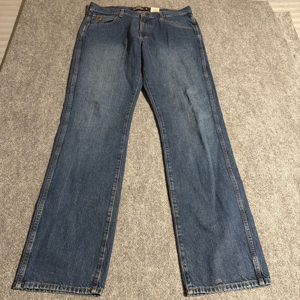 Ariat Denim Jeans Mens 36x36 Blue Relaxed Heritage Workwear Straight Medium Wash